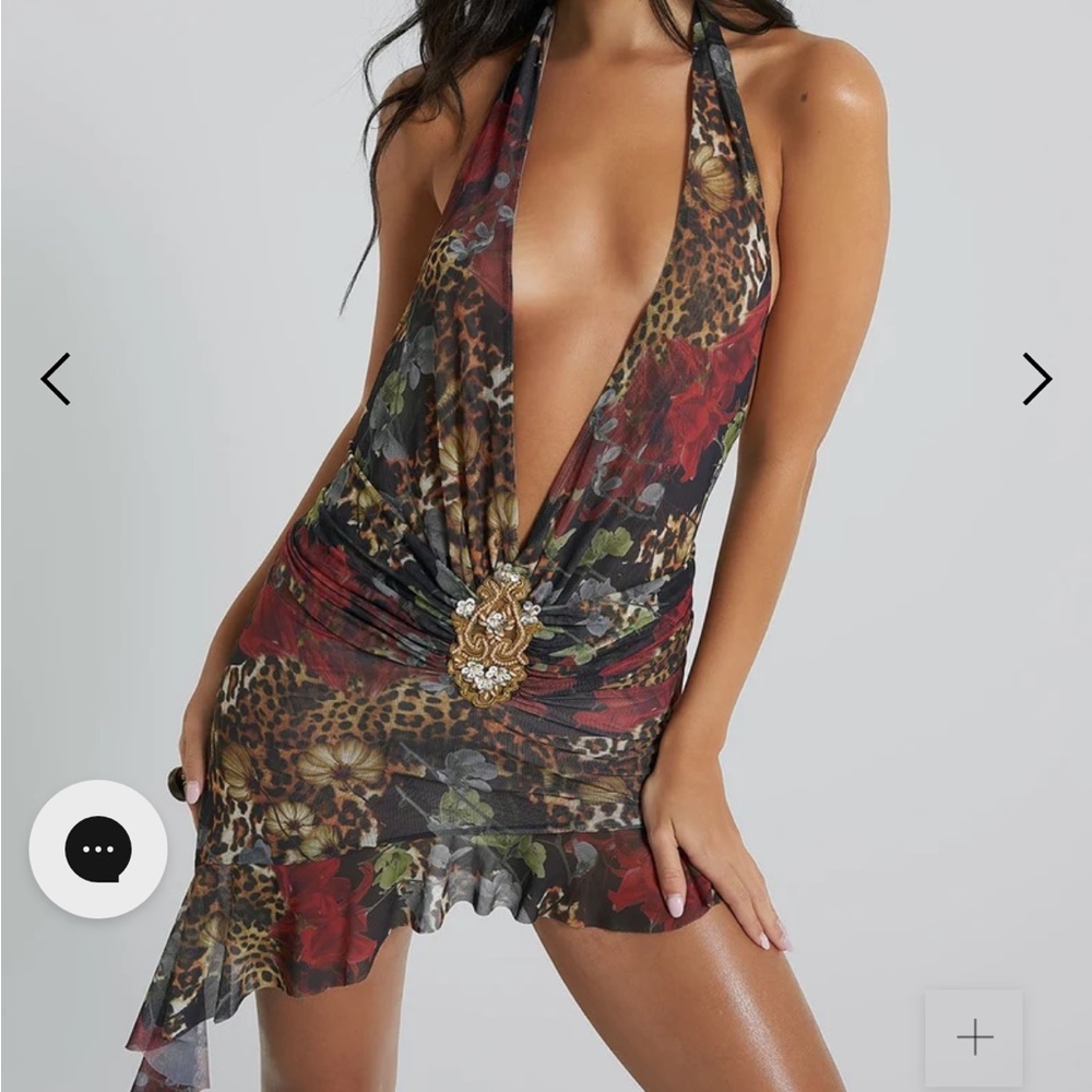 Jaded London Cindy Plunge Mini Dress